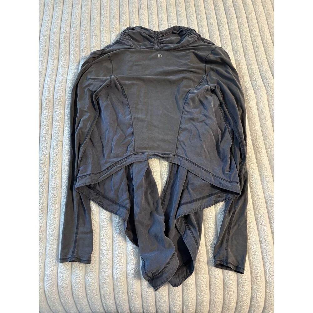 Lululemon Zen Wrap Waterfall Ruched Cardigan Womens Small Med Open Front Yoga